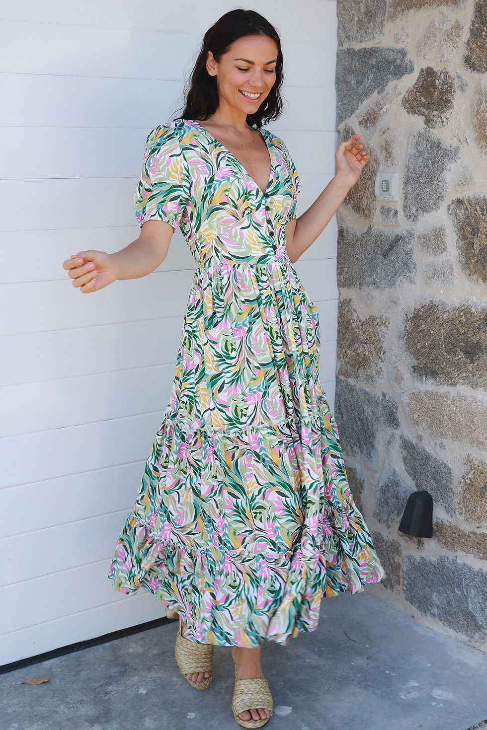 Thumbnail: Ava V-Neck Maxi Dress 
