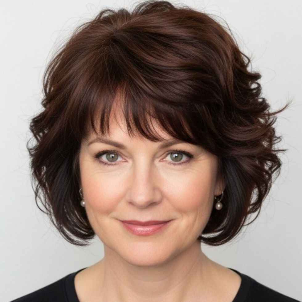 Tóc giả nữ ngắn uốn phồng chân tóc