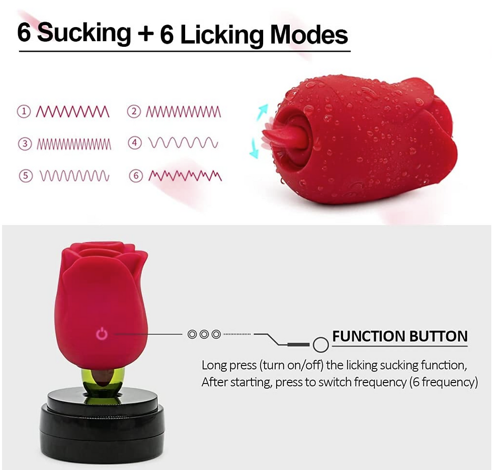 Thumbnail: Erotic rose oral clitoral sucking rechargeable vibrator with tongue