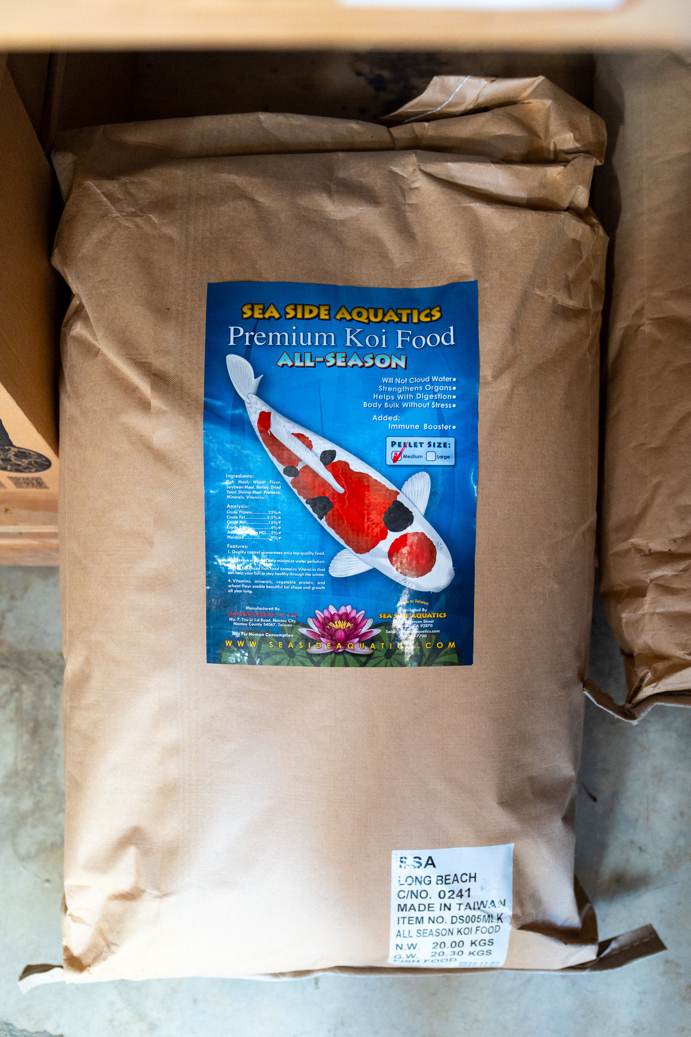 Premium All-Season Koi Food - Sea Side Aqautics (Medium Pellet Size)