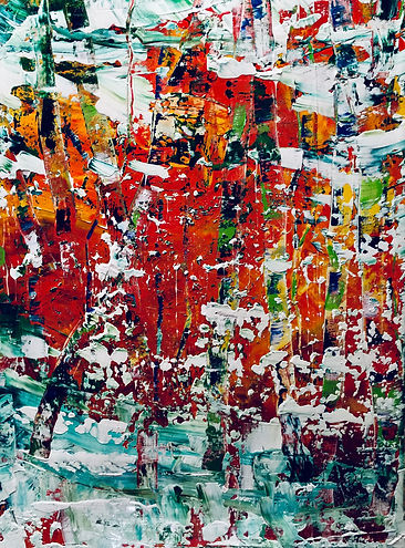 Maria-Victoria Checa Art | Washington, D.C. | Abstract Artwork - Forest Fire in a Snow Storm