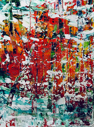 Maria-Victoria Checa Art | Washington, D.C. | Abstract Artwork - Forest Fire in a Snow Storm