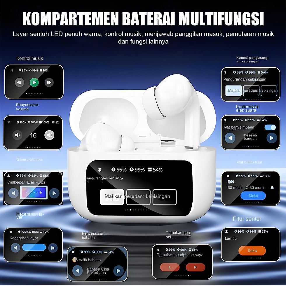 Miniatura: TWS Bluetooth 5.4 Wireless Earbuds with Touch LCD