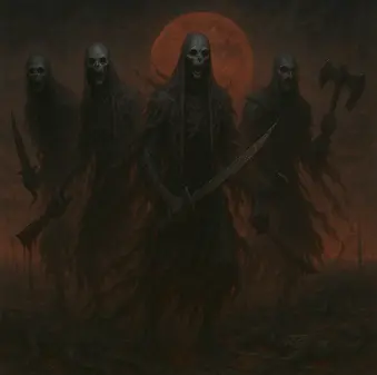 Yunan mitolojisinde cinayet, kan dökme ve katliamın şiddet ruhları Phonoi.