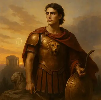 Gigant Leon, tanrıların düzenine karşı çıkan devlerden biri; ateşli savaşlarda anılan mitolojik figür.