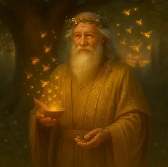 Yunan mitolojisinde genç Zeus’u arı sütüyle besleyen Giritli koruyucu Melisseus.