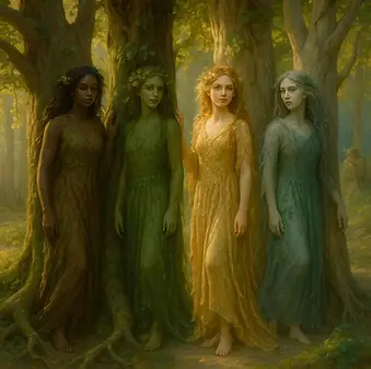 Yunan mitolojisinde Hamadryadlar, yaşamları bağlı olduğu ağaçlarla birlikte var olan kutsal ağaç perileri.