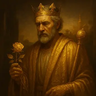 Yunan mitolojisinde dokunduğunu altına çevirme lanetiyle tanınan, Frigya hükümdarı Kral Midas.