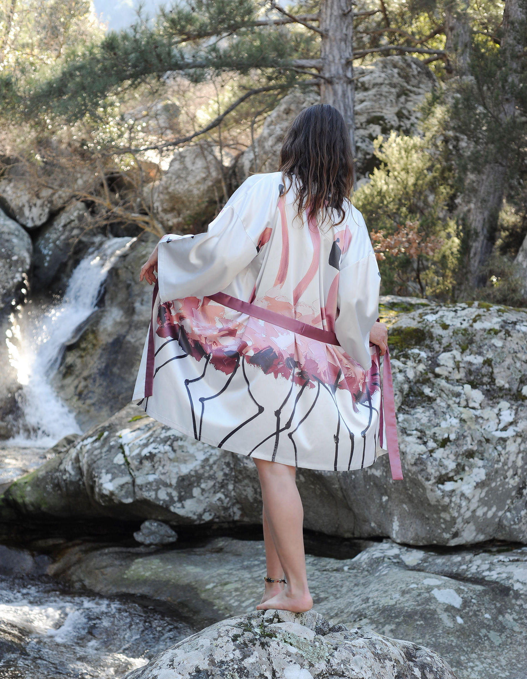 Kimono Flamants / Satin