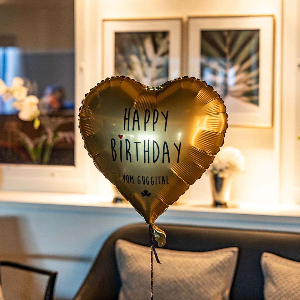 Happy Birthday im Guggital, Folienballon zum Geburtstag