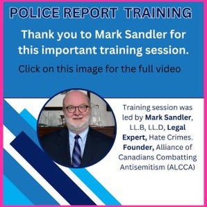 Video: ALCCA's Chair Partners with Canadian Women Against Antisemitism for Police Report Training