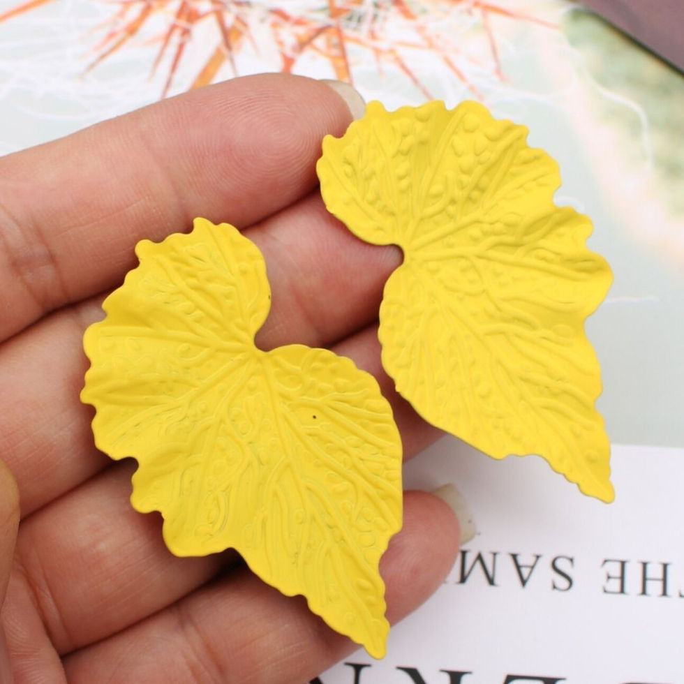Mirrored Leaf Drop Earrings — product view 3