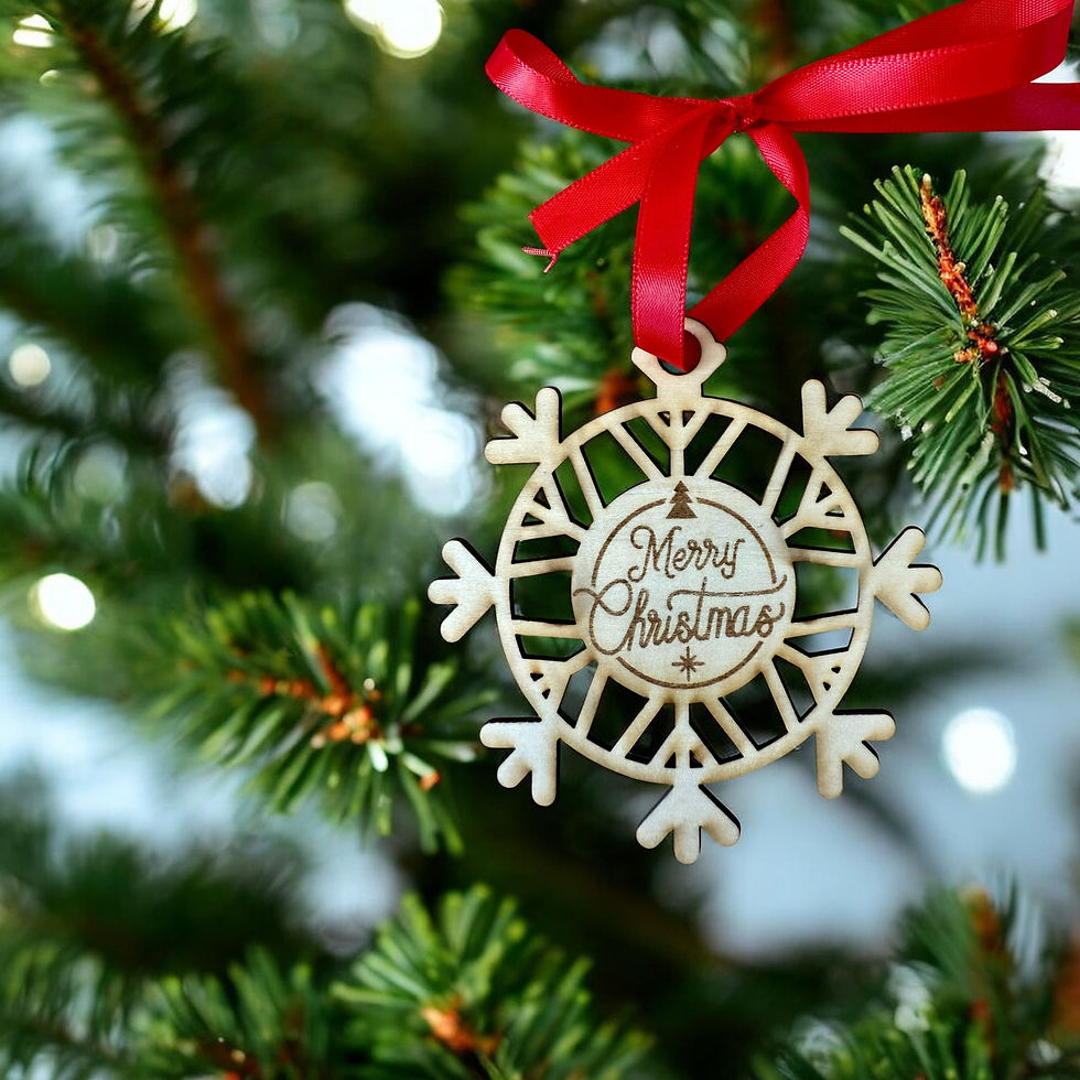 Thumbnail: Merry Christmas Snowflake Ornament