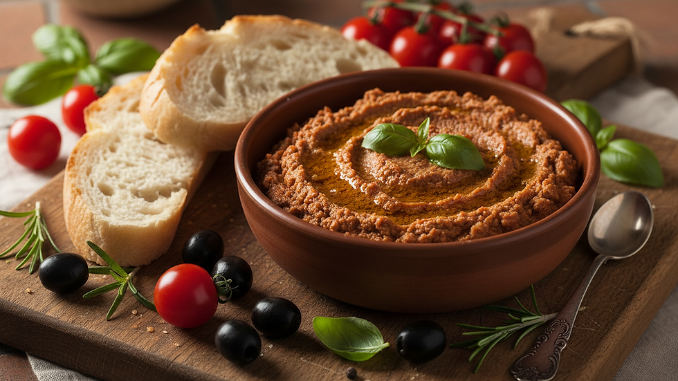 Mediterrane Paté Bestellung: Tomaten-Oliven-Paté online kaufen – Mediterraner Genuss