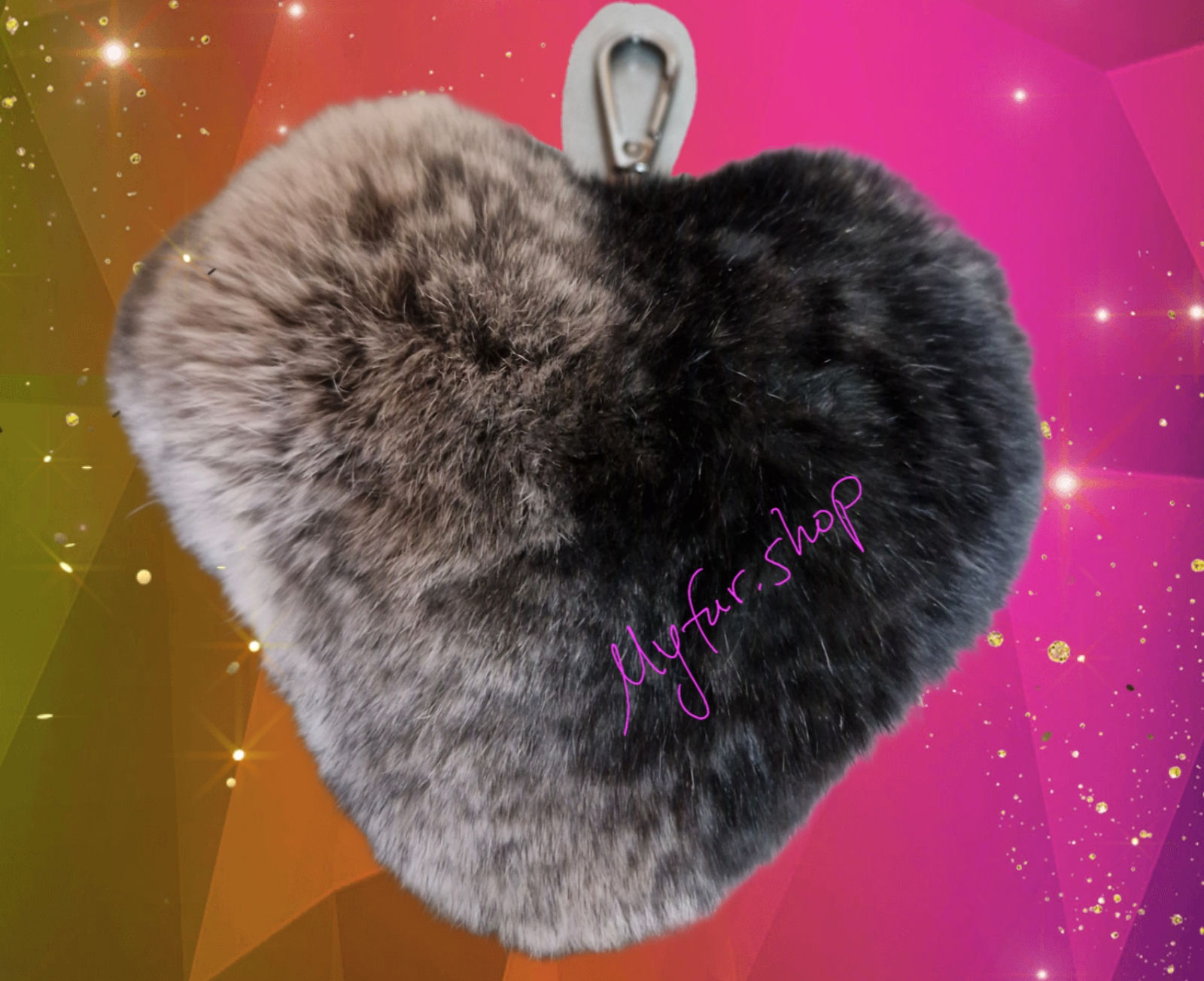 Rex fur Heart Keychains,2 items