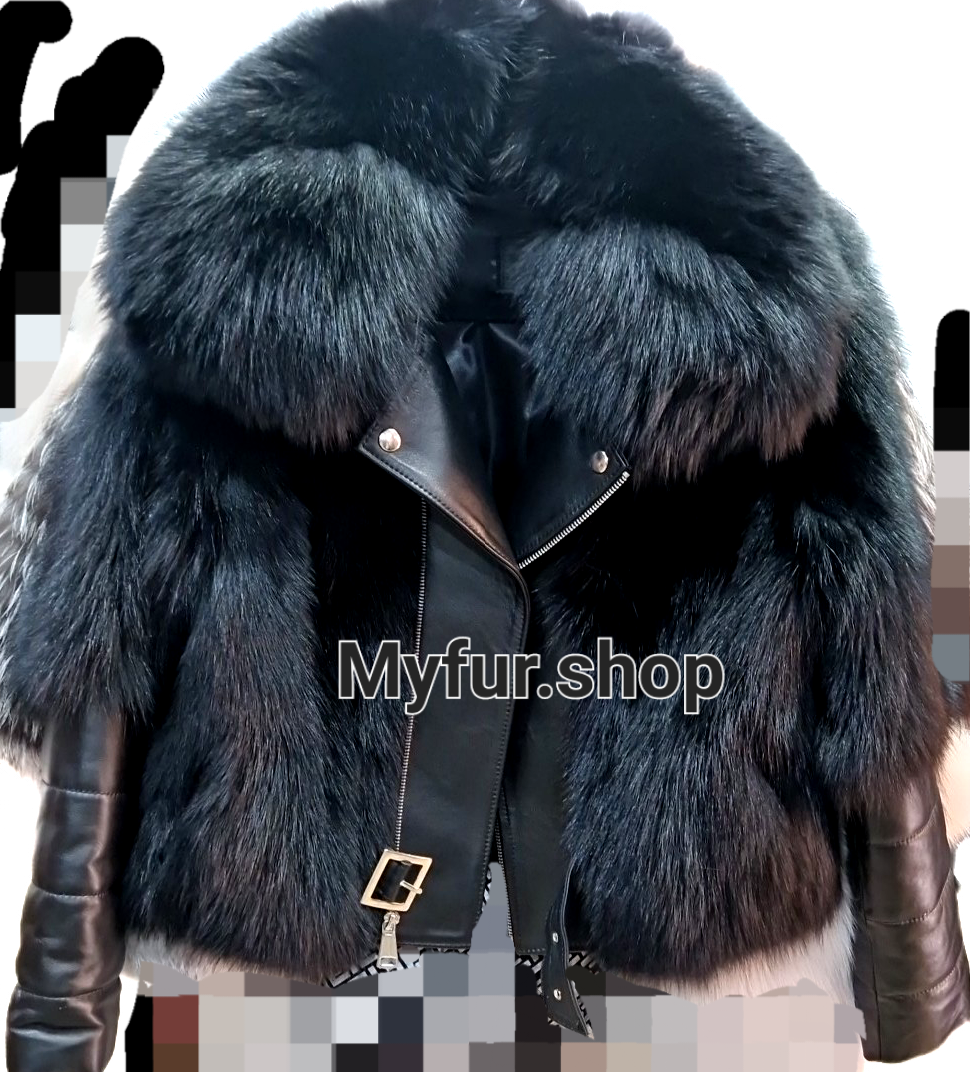 Thumbnail: MEN'S REAL BLACK FOX PERFECTO JACKET