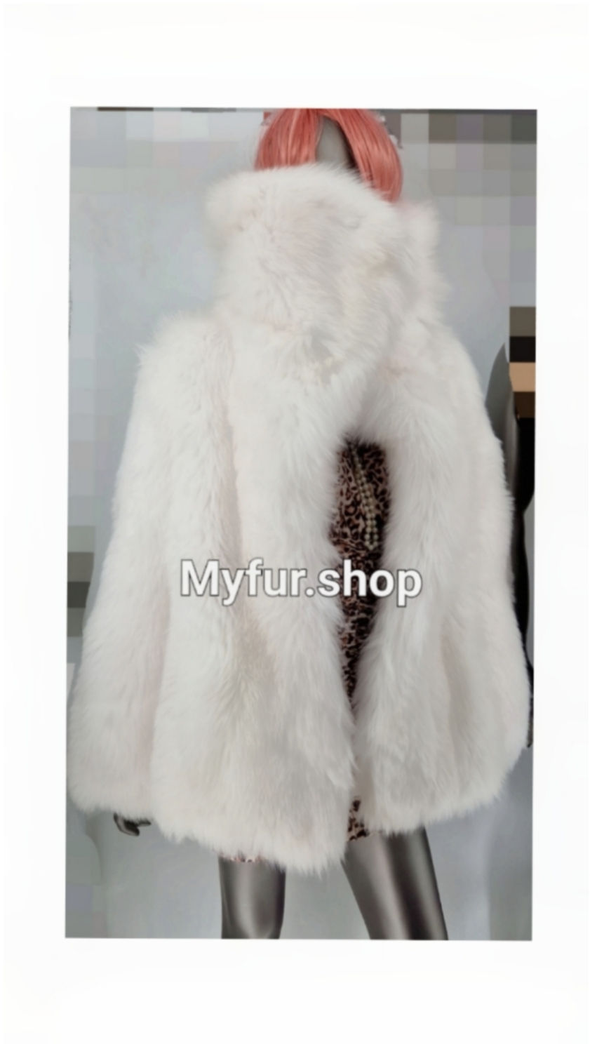 Thumbnail: White Fox Fur Jacket