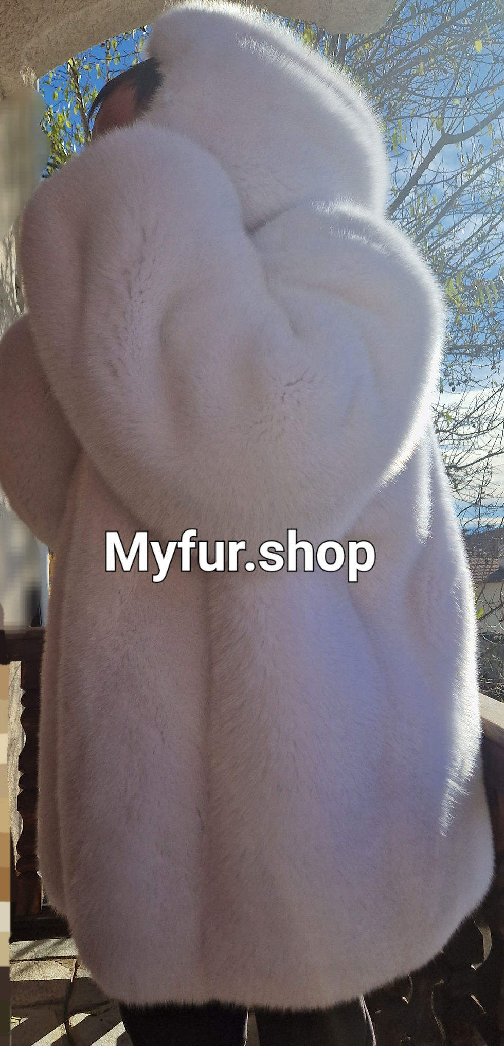 Thumbnail: MEN'S REAL WHITE HOODED FOX COAT 