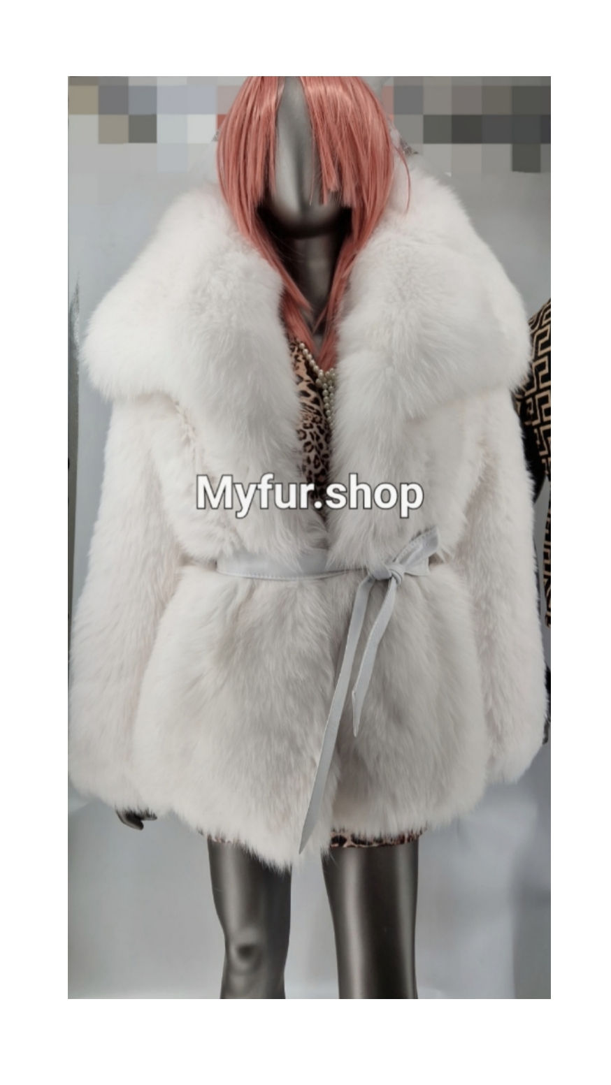 Thumbnail: White Fox Fur Jacket