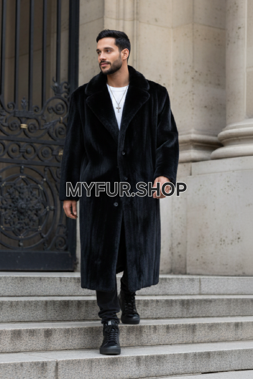 Thumbnail: MEN'S BLACKGLAMA FULLPELT MINK COAT 