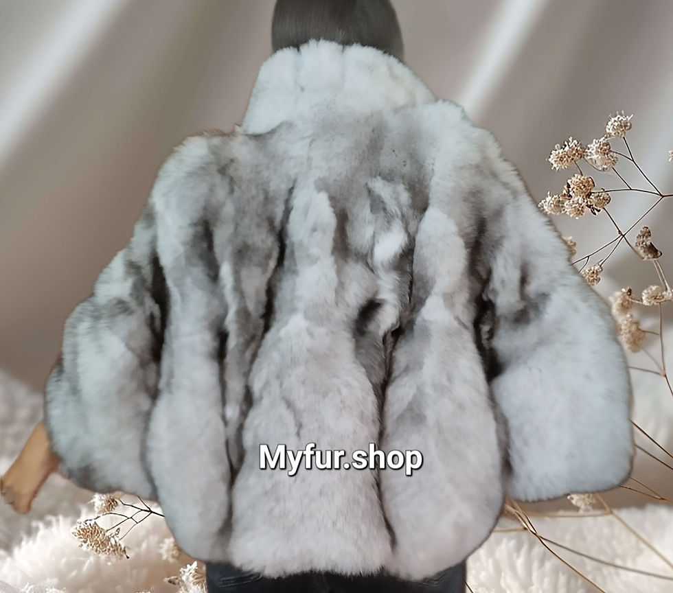 Thumbnail: REAL BLUE FOX CAPE  FUR