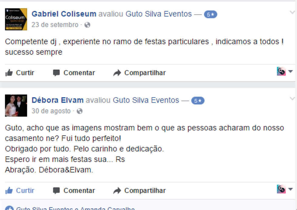 Depoimentos dos clientes