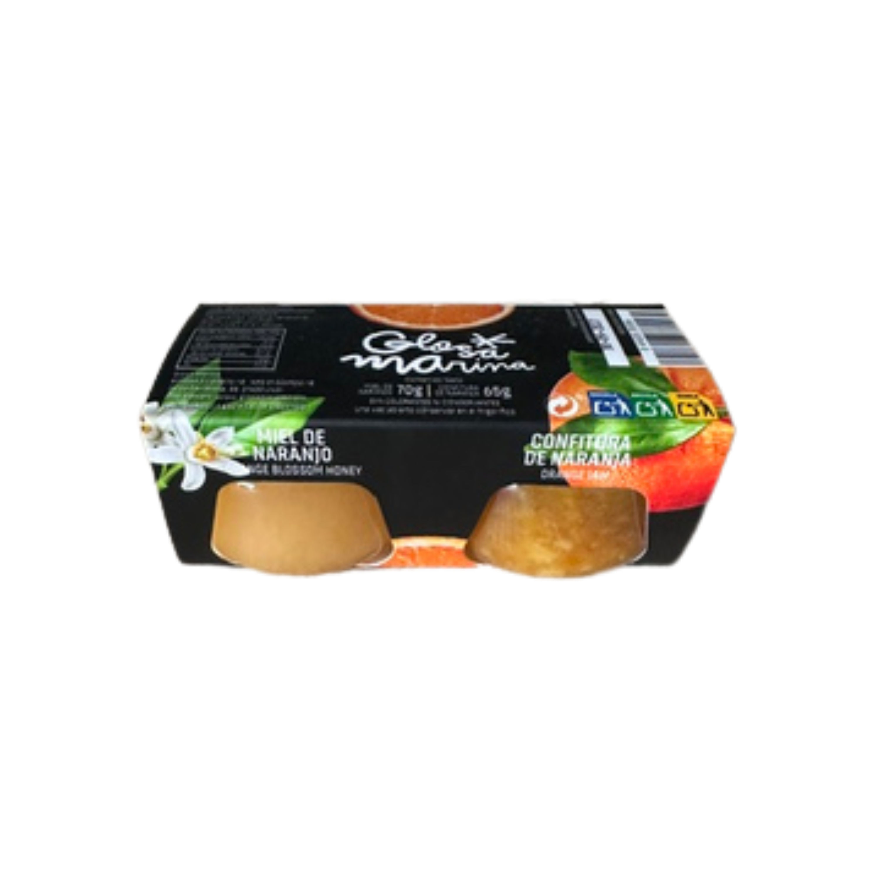 je 1 Glas Orangemarmelade und Orangehonig von Glosa Marina