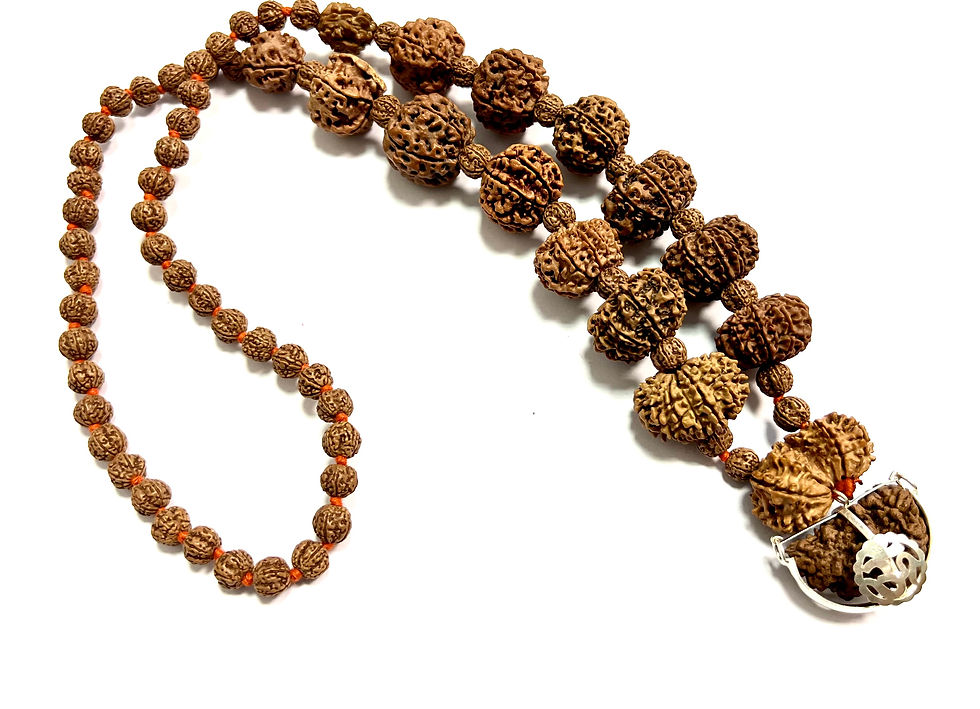 Рудракша Маха-маха сиддха мала на красной нити с сертификатом