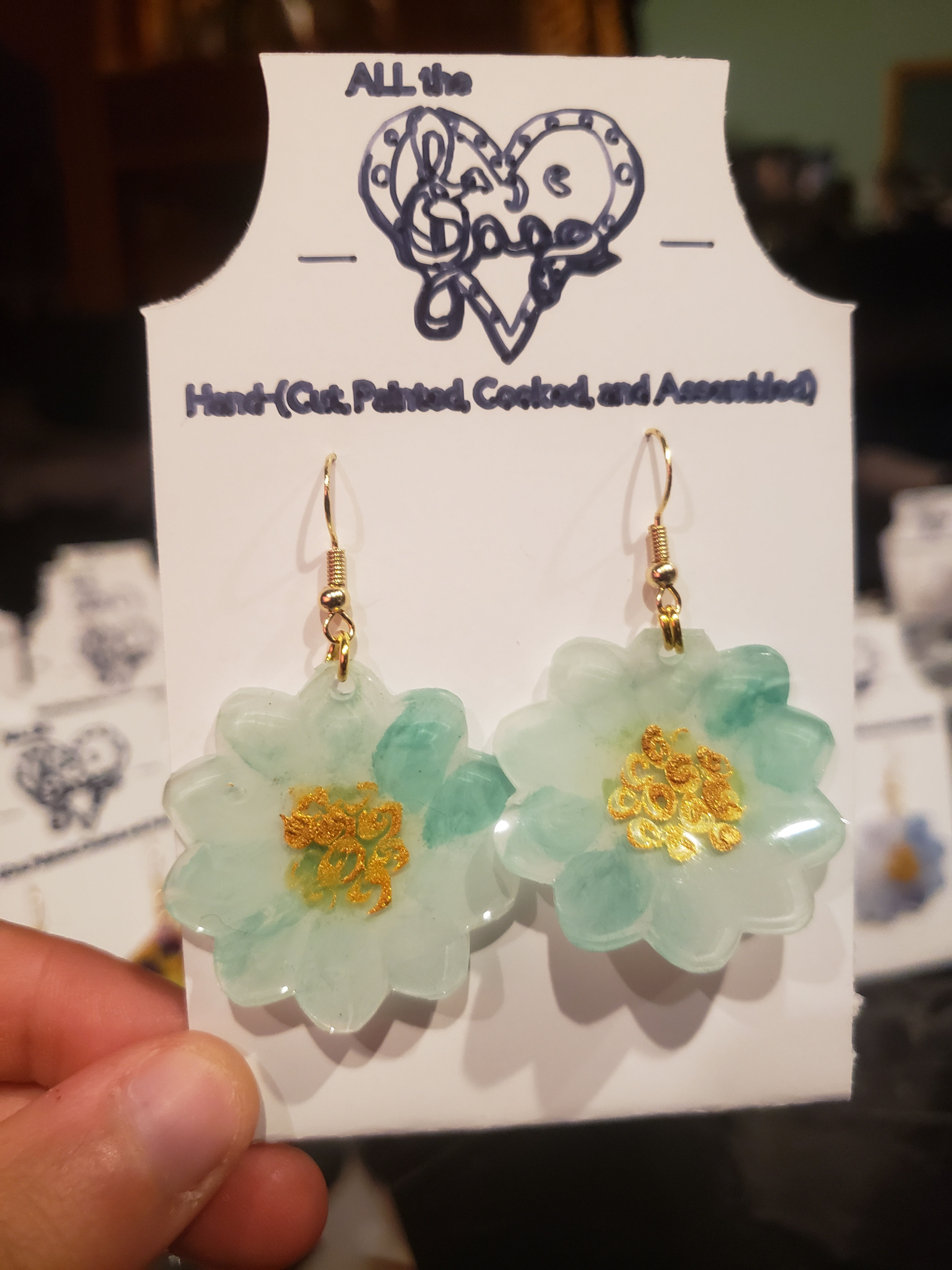 Limited Edition Green Flower Earrings