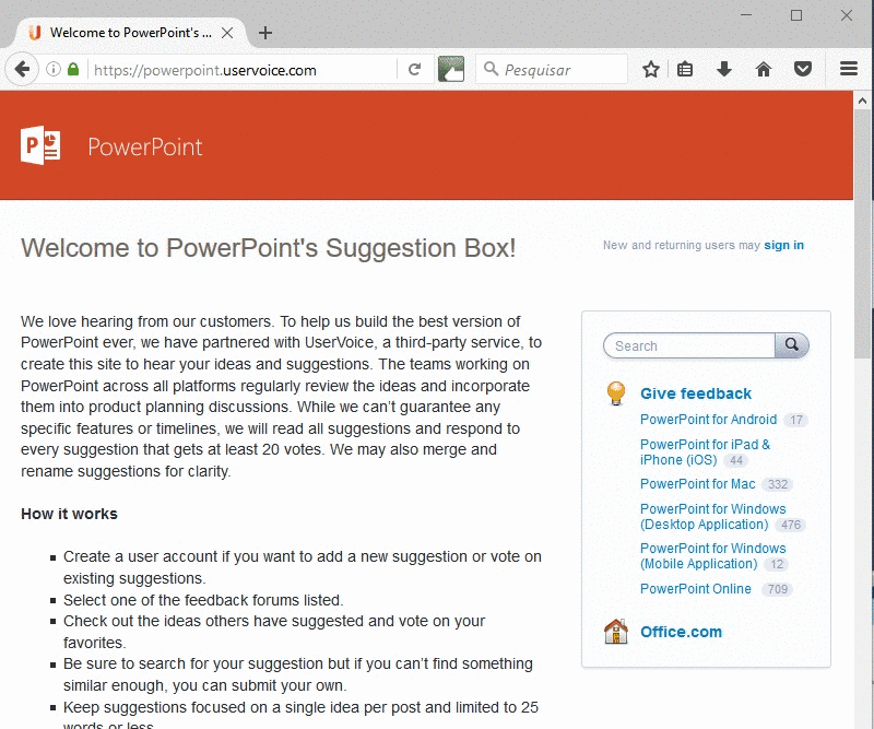 powerpoint suggestion box