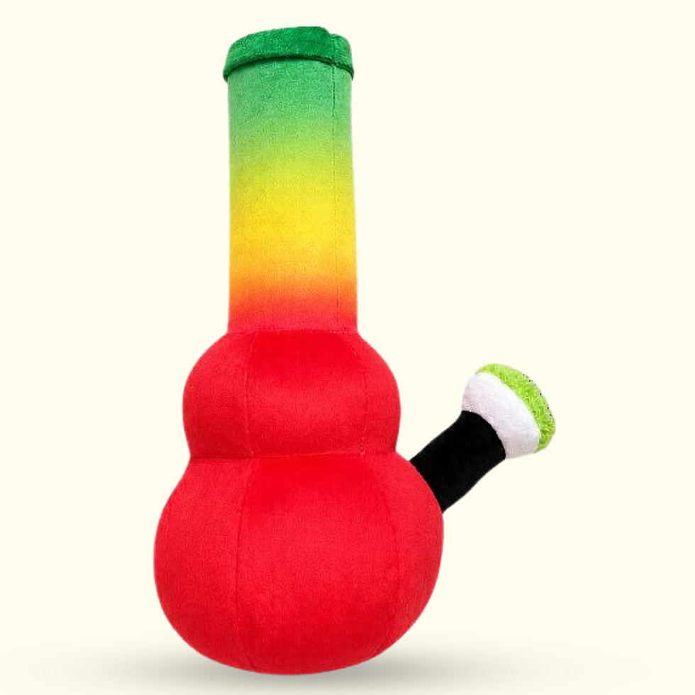 Thumbnail: Bo da Bong Parody Plush 420 Weed Themed Squeaky Dog Toy