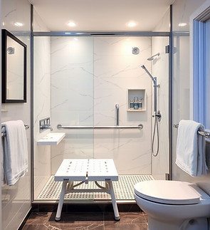 luxury bath room wet room for disabled person with shower seat and grab rails.jpg
