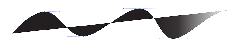 A vector graphic showing editable handles, also known as bezier handles.