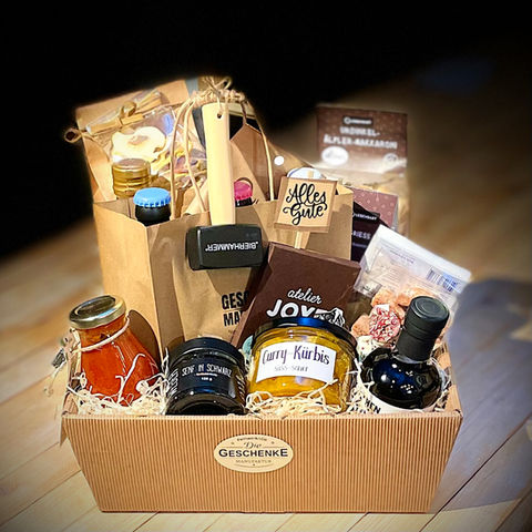 Geschenkkorb von der Geschenke Manufaktur in Bern.