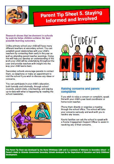 Parent Tip Sheet 5 Feb 2014