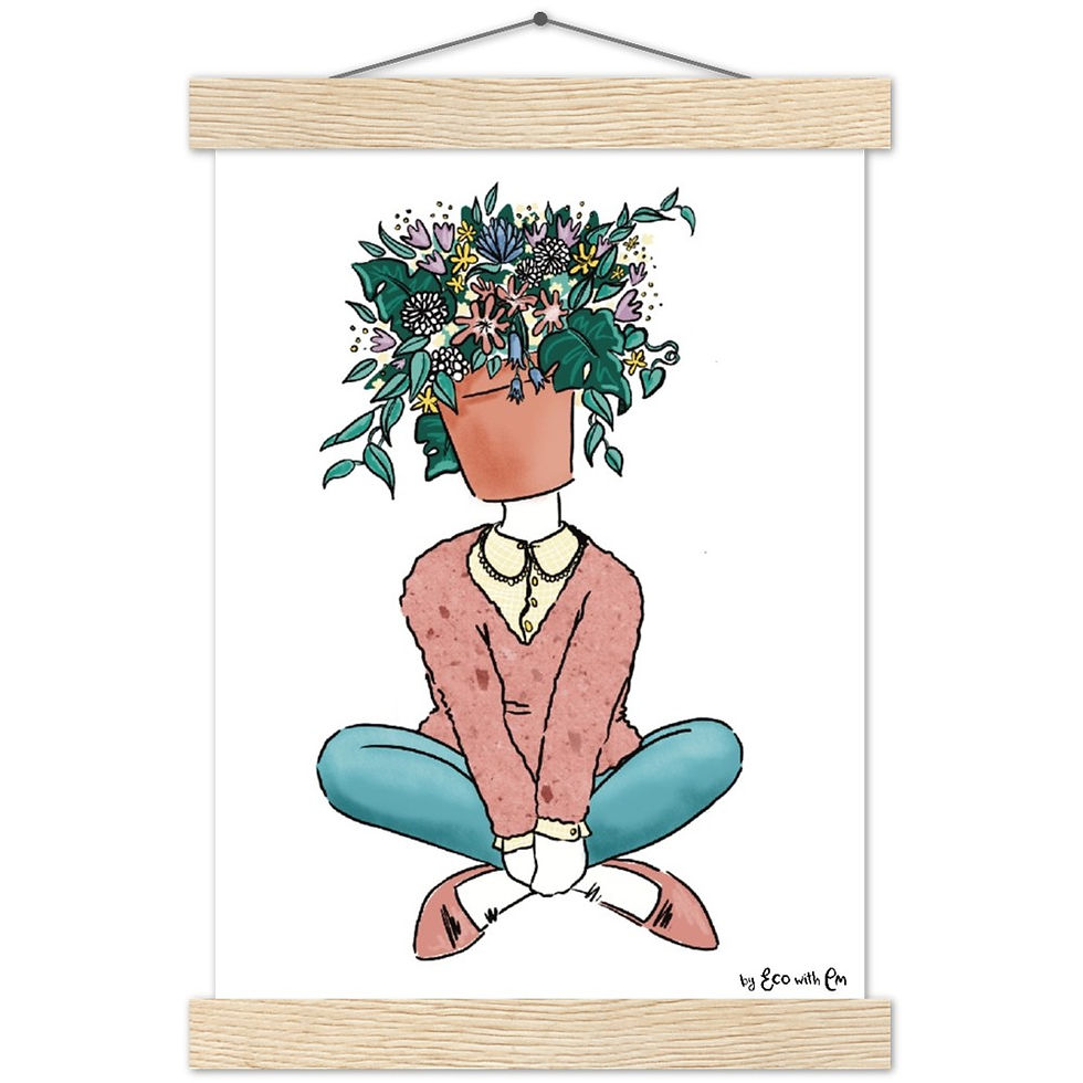 Thumbnail: Pothead Print with Wooden Hanger