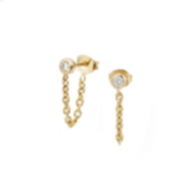 Diamond Chain Drop Earrings