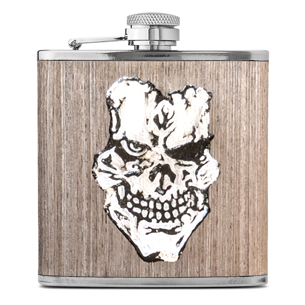 Flachmann Skull White