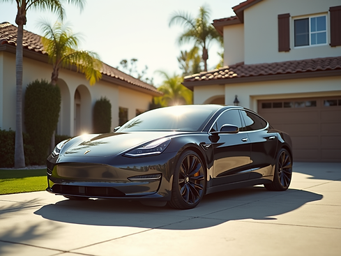 A-pristine-luxury-electric-vehicle-shining-under-bright-California-sunlight-on-a-clean-dri