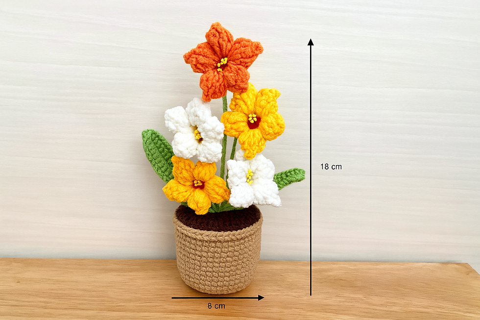 Thumbnail: Sunshine Bloom Crochet Pot – Handmade Crochet Flower Arrangement