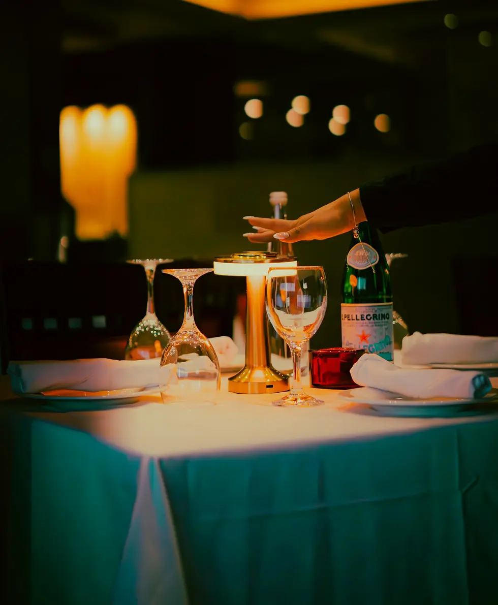 Fine dining table setting at Khazana Brampton, showcasing the luxury atmosphere, royal Indian decor, and Masterchef Sanjeev Kapoor signature dining experience