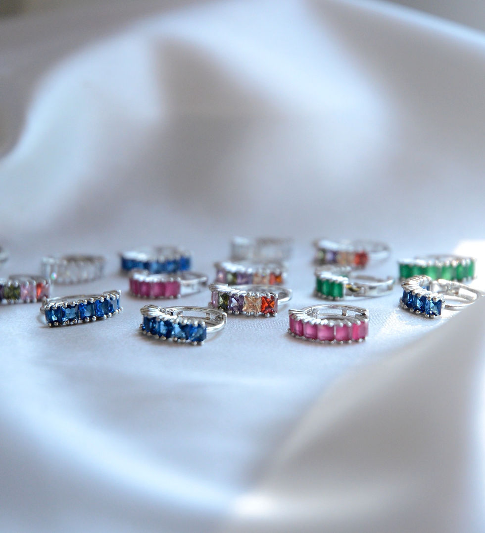 Miniatura: Hoop cerchietto baguette argento