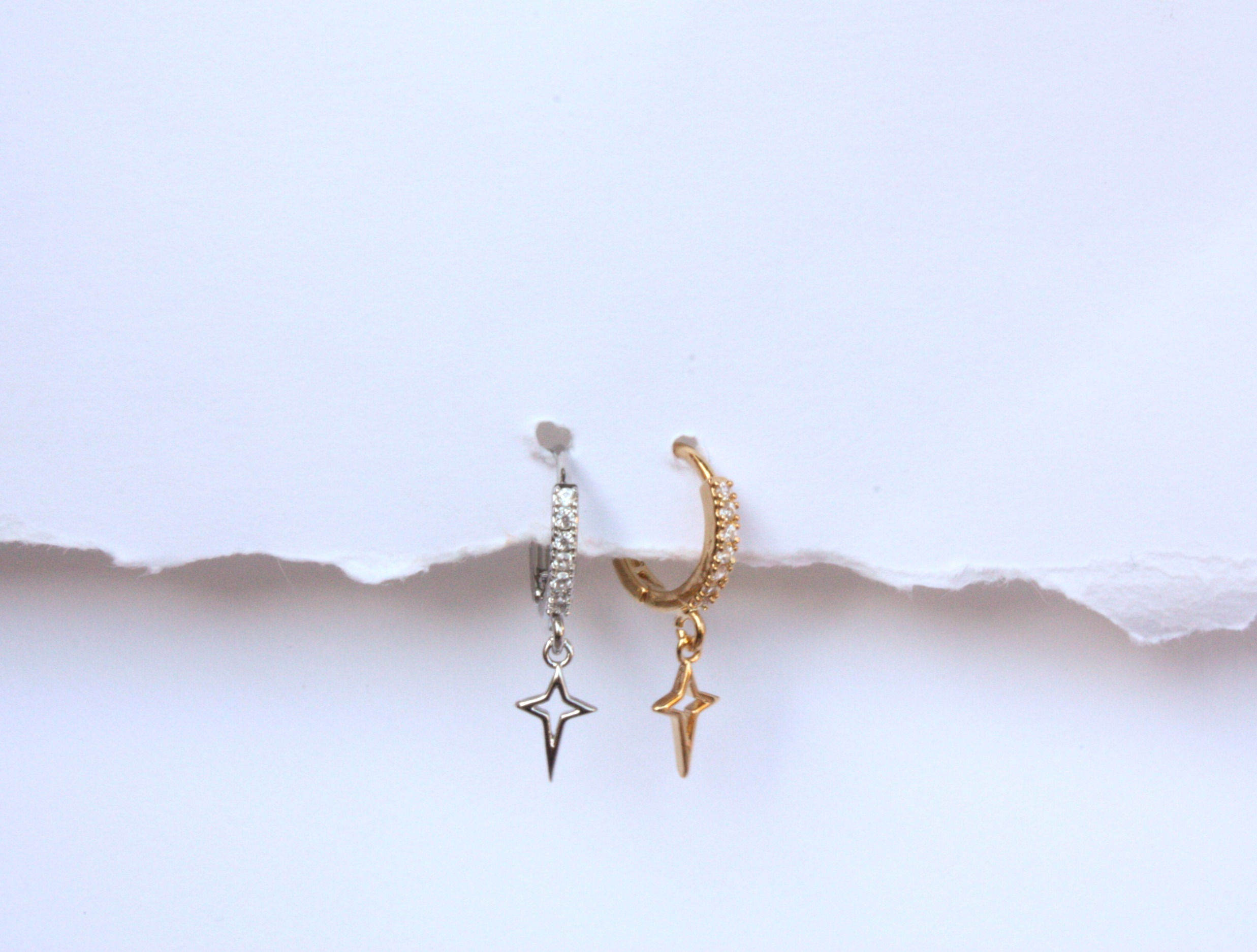 Hoop glitter con stella stilizzata