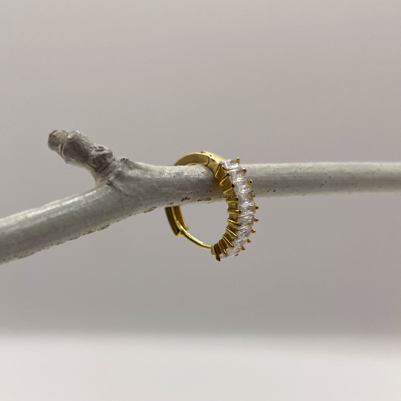 Hoop Baguette Medio Oro