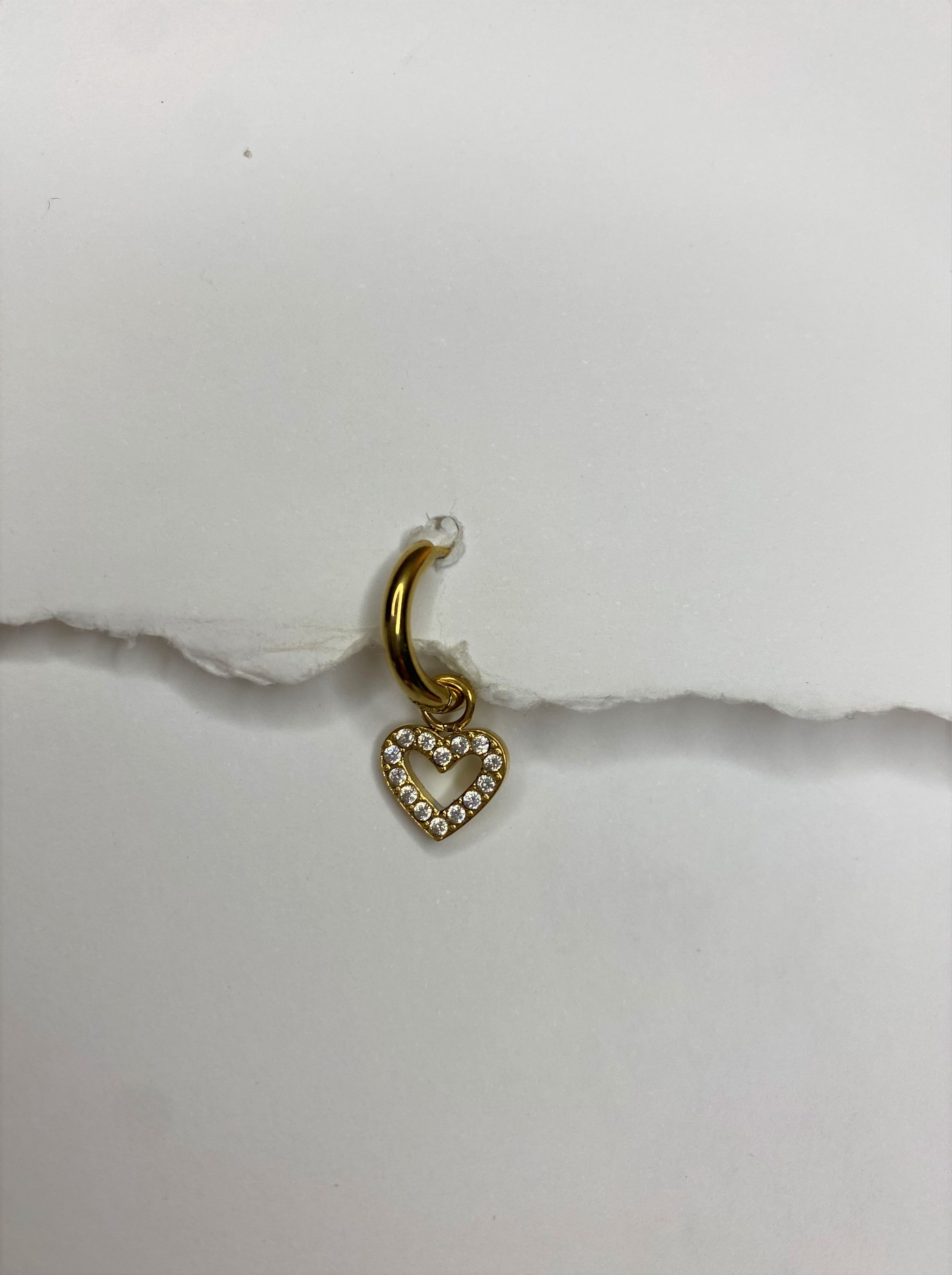 Hoop cuore glitterato vuoto