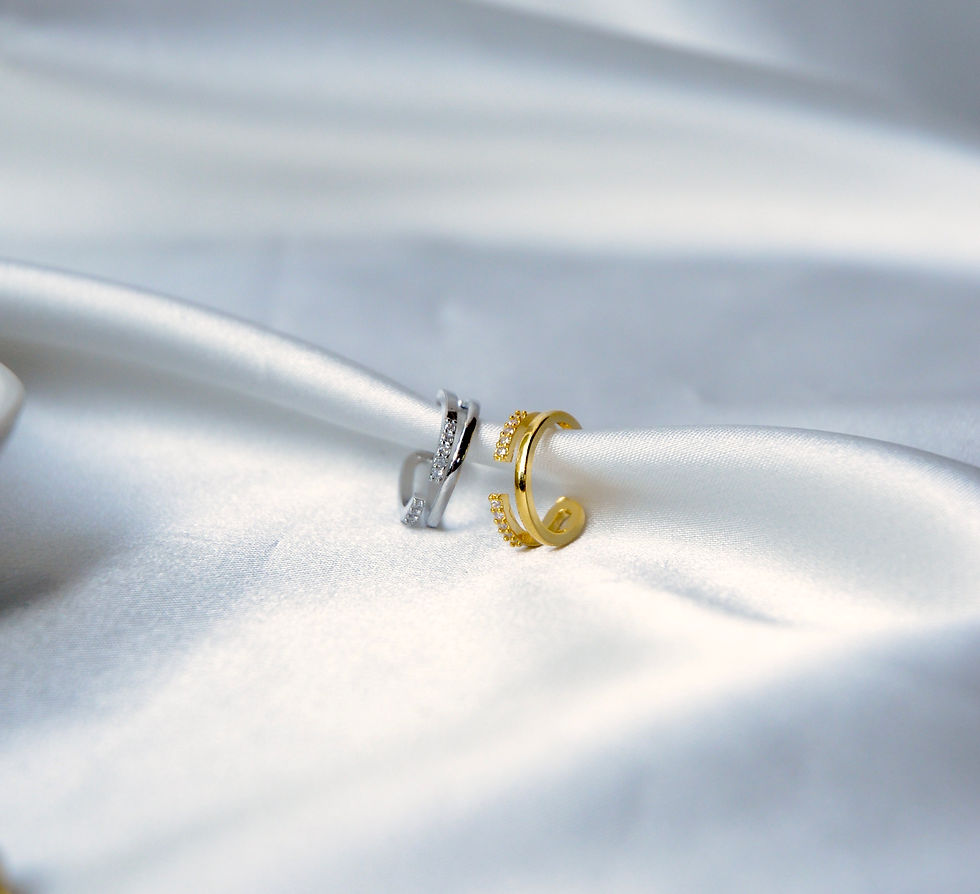 Earcuff con doppio filo e strass