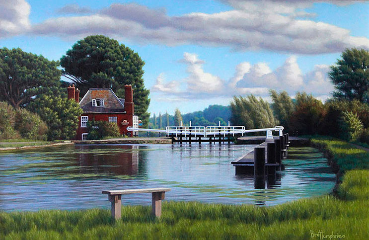 Double Locks landscape painting by the artist Brett Humphries
