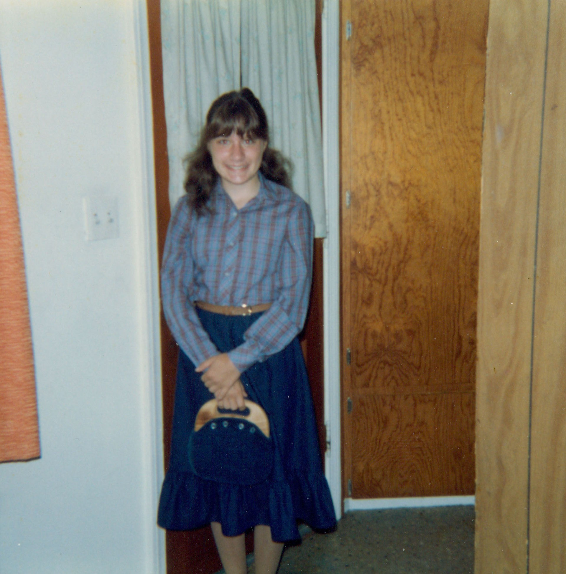 teenage girl dressed up for first day of school 1982