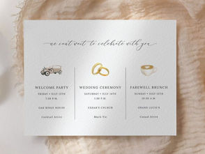 Wedding invitation placed on elegant brown linen.