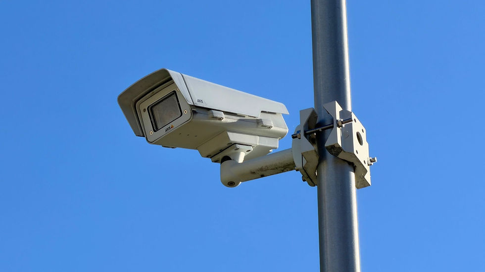 Surveillance camera mounted on a public light pole in Kalamazoo, Michigan